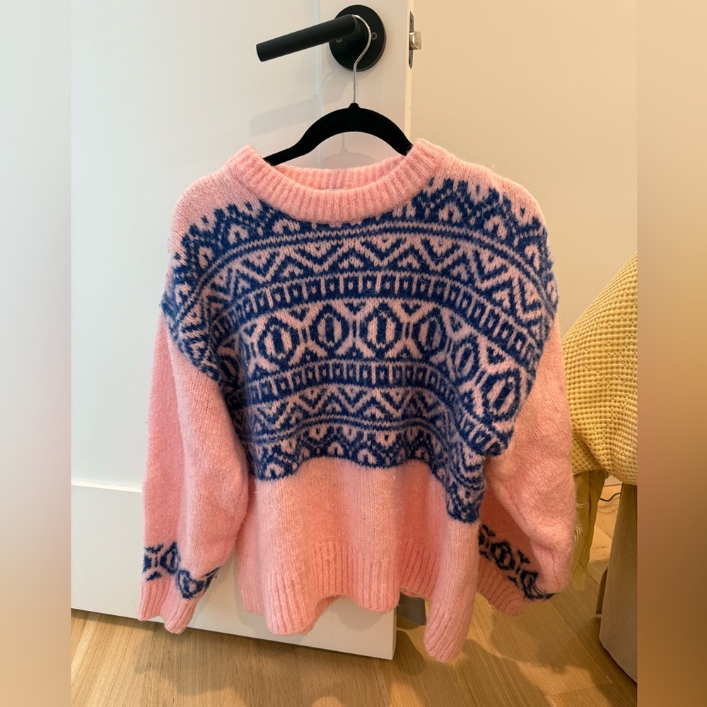 Zara Pink and Blue Sweater